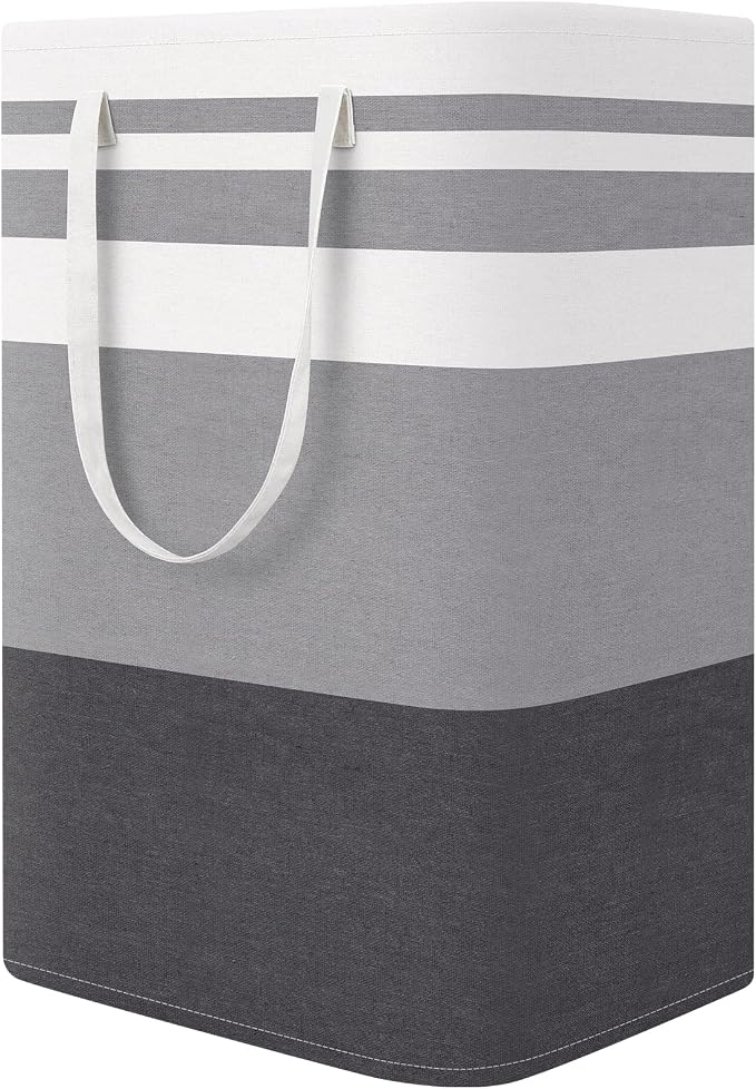 StorageRight Laundry Basket Hamper, 75L Collapsible Clothes Storage, Grey | Freestanding Clothes Hampers, Foldable design, with Easy Carry Handles, For Laundry, Bedroom, Dorm, Clothing, Towels, Toys