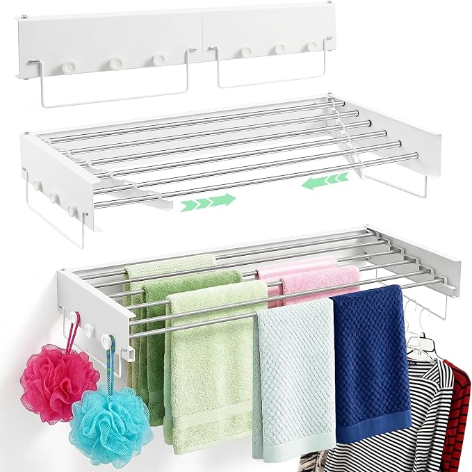 Wall Mounted Drying Rack Foldable for Laundry Clothes Drying Rack 28"