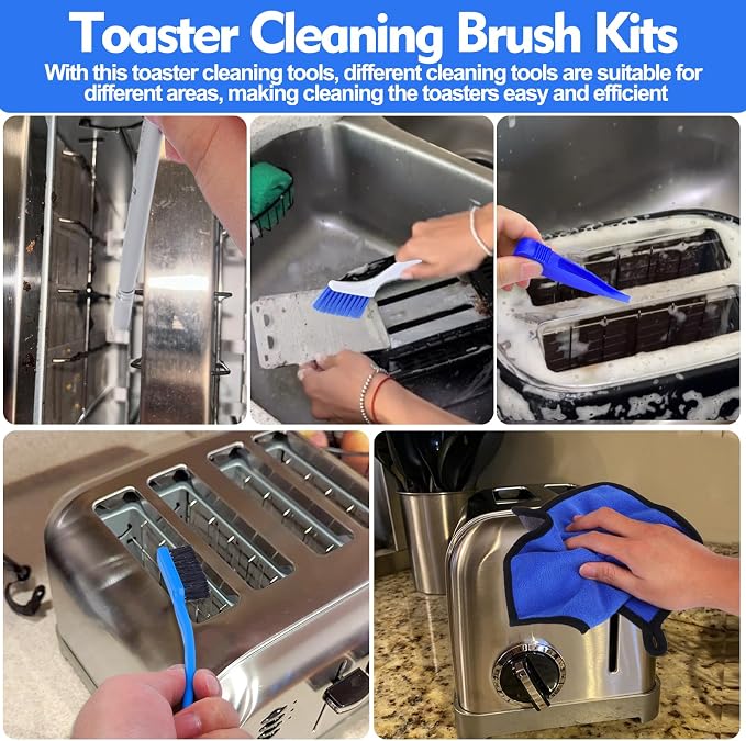 Toaster Cleaning Brush Set,5 Pcs | Cleaner Supplies Tools kit for Toasters 2 Slice/ 4 Slice Accessories(Excluding Toaster)