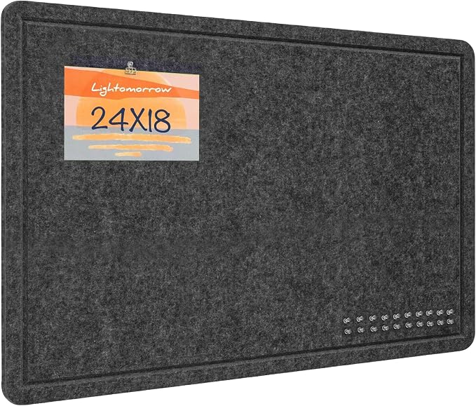 Felt Bulletin Board 24x18 inches, Decorative Pin Board for Home & Office | Cork Board Alternative for Wall with Push Pins, Display Mood Board for Photos, Notes & Reminders