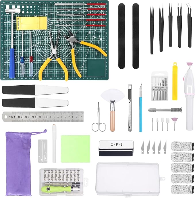 Fippy 101PCS Gundam Model Tools Kit, Hobby Building Tools Kit for Gundam Basic Model Assembling, Building and Repairing