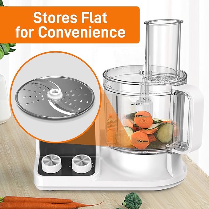 NutriChef Food Processor Slicing/Shredding Disc - Stainless Steel - Compatible with NCFP8 - Detachable & Removable - Dishwasher Safe - Easy to Install & Clean - Berry