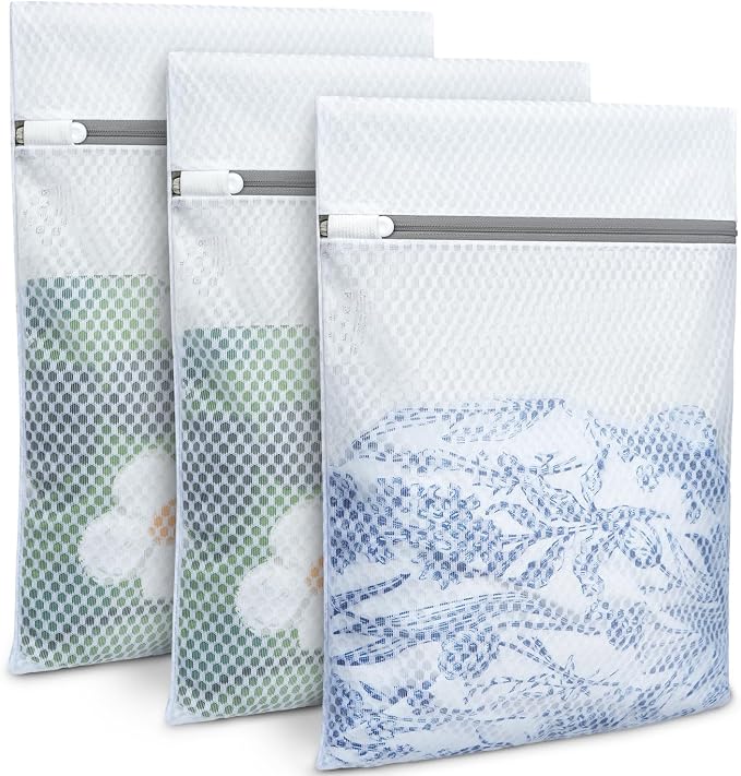 BAGAIL Laundry Bags Mesh Wash Bag for Intimates Lingerie and Delicates,3Pcs(Honeycomb,3S)