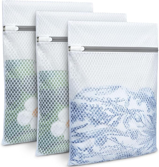BAGAIL Laundry Bags Mesh Wash Bag for Intimates Lingerie and Delicates,3Pcs(Honeycomb,3S)