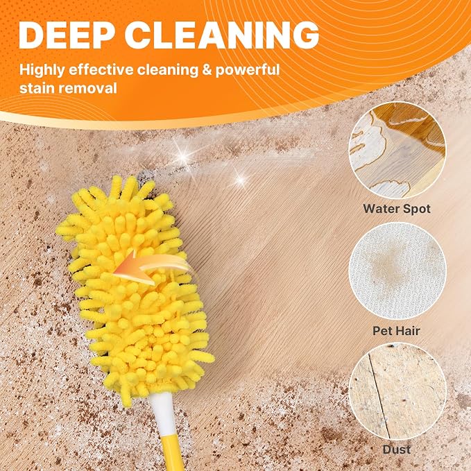 Reusable Duster Pads Compatible with Swiffer Hand Duster, 360 Duster Refill | Dusters Heavy Duty Refills, Microfiber Dusters Refills for Swiffer 3ft 6ft Extended Handle, 2 Pack (Handle is Not Included)