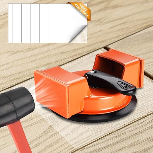 REXBETI Floor Gap Fixer Tool, Plank Gap Repair Kit, Heavy Duty Suction Cup | Double 90° Widened Striking, 10Pcs Sticky Pads, Laminate Flooring Tool, Fixer Laminate/Vinyl Flooring/Hardwood/LVP