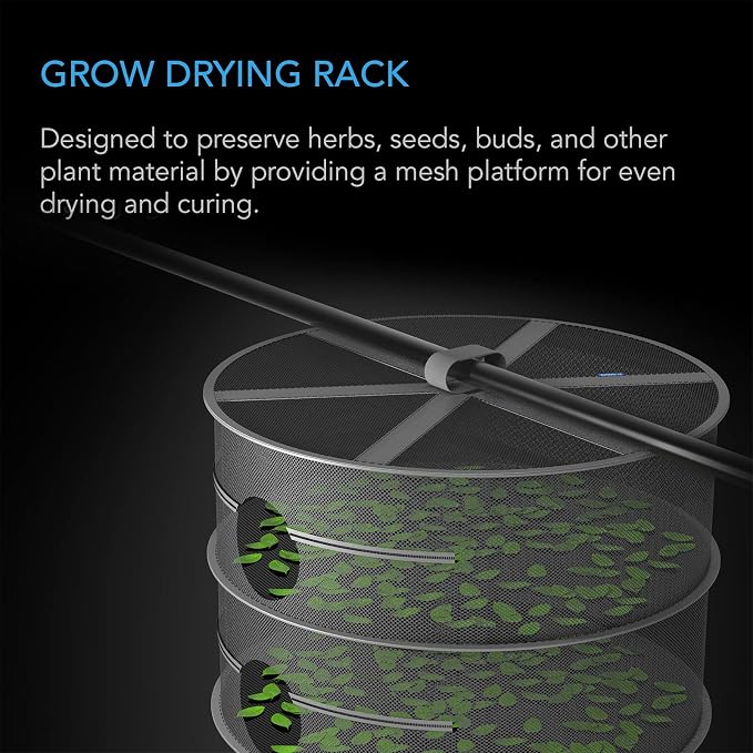 AC Infinity Herb Drying Rack, 8-Layer Hanging Mesh Net | and Buds, 24" Diameter Fit in Grow Tents Closets Hydroponics