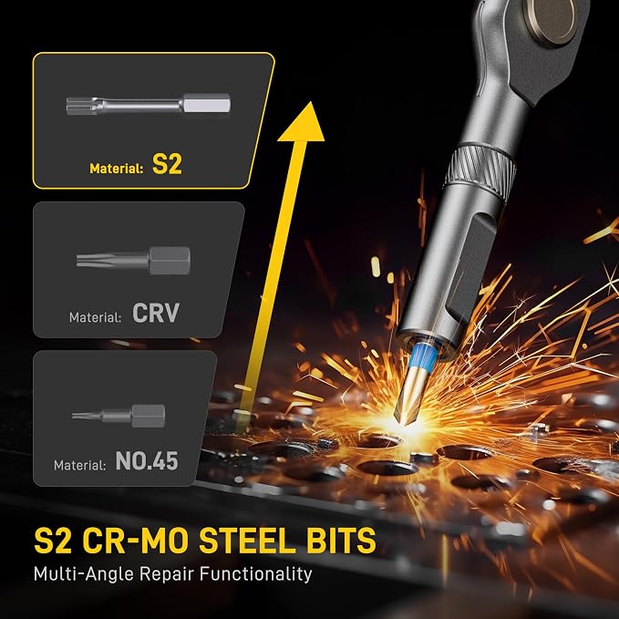 42 in Magnetic Ratchet Screwdriver Set, T Handle Ratchet Screwdriver Kit | for Electronics, Phone, Laptop, Watch, Eyeglasses – Portable Tool Set for Home & DIY