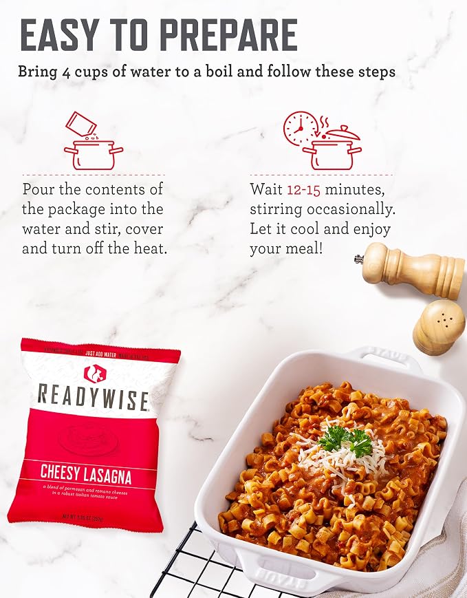 ReadyWise Emergency Food Supply - 104 Servings Variety Pack Bucket, Protein Meals, Dehydrated & Freeze Dried Food for Backpacking, Camping Essentials & Prepping Supplies, up to 25 Year Shelf Life