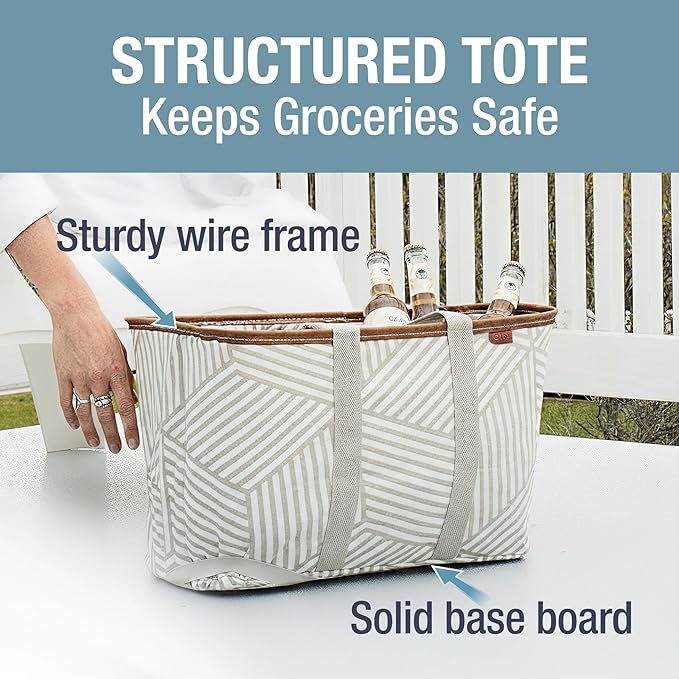 CleverMade LUXE Collapsible Tote Bag, 30L