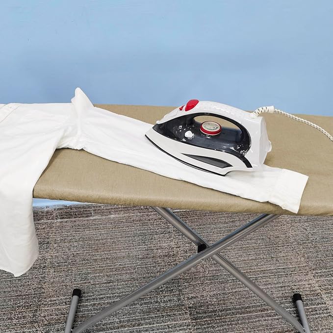VividPaw Ironing Board Cover and Pad, Standard Size 15x54, Thick Padding, Elastic Edge, Silicone Coated, Adjustable Fastener, Heavy Duty Padded Iron Board Covers (Sandy Beige, 15" x 54")
