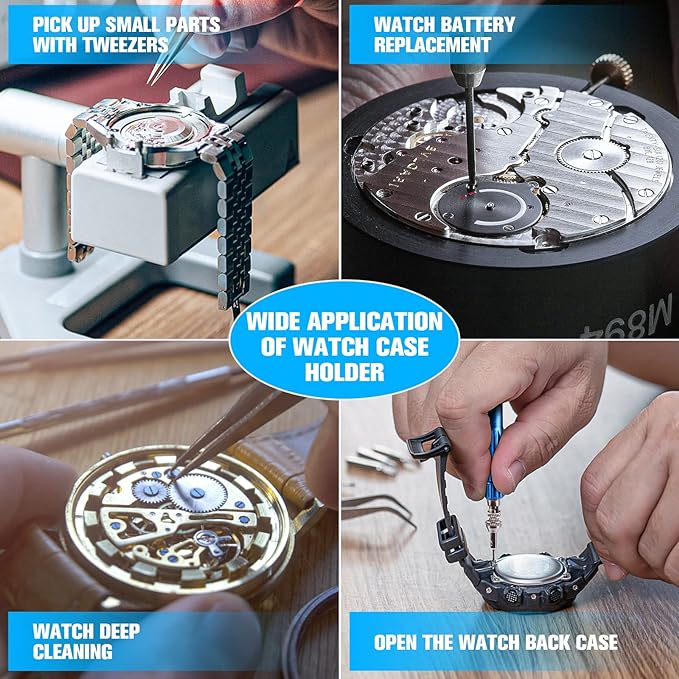 Watch Repair Kit, BYNIIUR Watch Battery Replacement Tool Kit, Watch Repair Tools & Kits, Watch Link Removal Tool Kit Watch Band Tool Set with Carrying Case, Watch Case Opener Spring Bar Tools