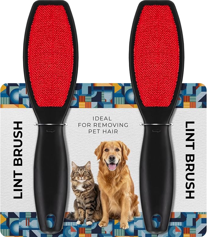 2 Pack Double-Sided Lint Brushes, Pet Hair Remover