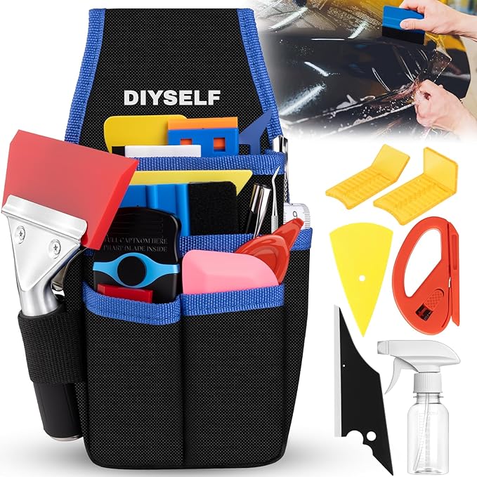DIYSELF Car Window Tint Kit, 55 Pcs Vinyl Wrap Tool Kit, Window Film Installation Kit, Car Window Tint Tools, Water Blades Squeegee for Vinyl, Vehicle Glass Protective Tinting Tools