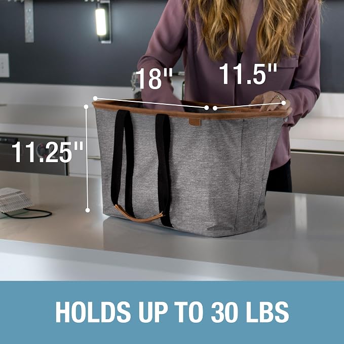 CleverMade LUXE Collapsible Tote Bag, 30L