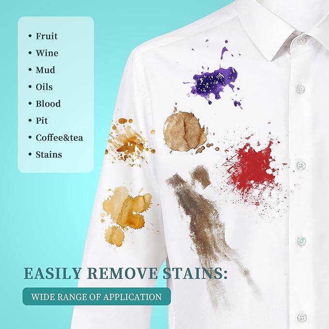 Laundry Stain Brush, Natural Soft Boar Bristles, Removes Tough Stains from Delicate Fabrics Like Knits, Cotton, and Linens, Gentle on Fabrics, No Damage