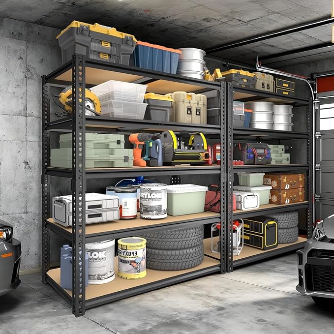 Garage Racks for Storage，5-Tier Adjustable Garage Shelving Storage Shelves,2400LBS Capacity Heavy Duty Shelving for Carport Warehouse Basement,72" H x40 W x20 D