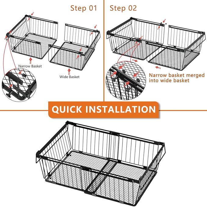Large Freezer Organizer Bins，Upgraded Bottom Leak-Proof net，Fit 10 to 20 Cu.Ft Deep Freezer，4Pack， Expandable Stackable Chest Freezer Organizer Bins , for Fridge, Deep Freezer, Cabinet