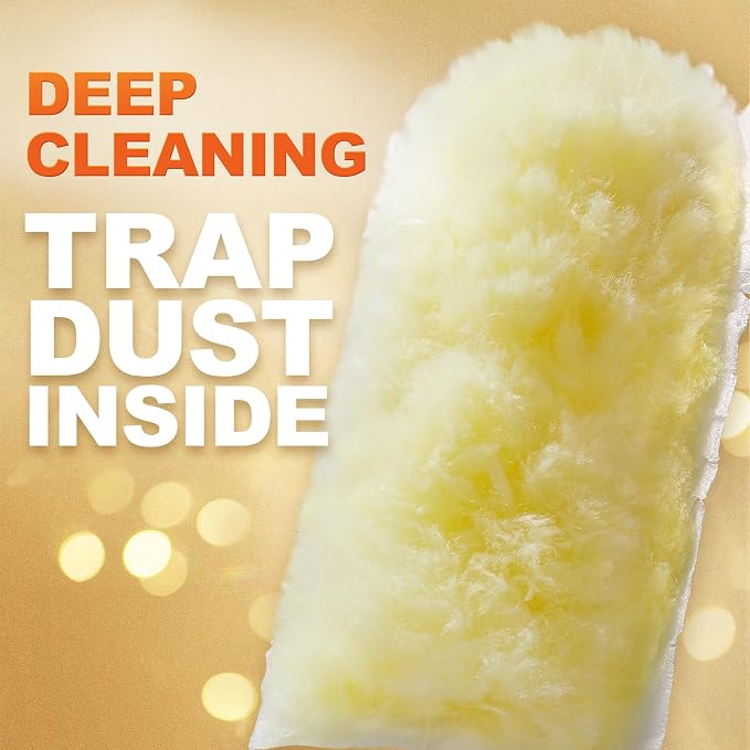 Heavy Duty Duster Refills for Swiffer Duster, 24 Count Yellow Refills with 1 Handle, Disposable Dusters for Cleaning Electronics, Furniture, Blinds