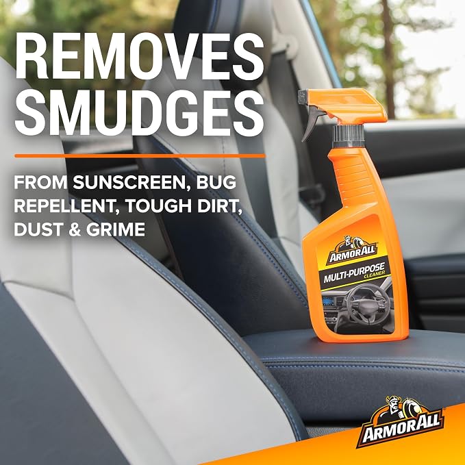 Armor All Multi-Purpose Car Cleaner Spray, New Car Scent, 16 Fl Oz | Interior car cleaner for dashboards, vinyl, clear plastics, carpet and fabric, stain-removing formula car spray