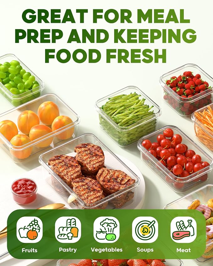 KEMETHY 70 PCS Food Storage Containers with Lids(35 Containers & 35 Lids), BPA-Free Plastic Food Containers for Kitchen Storage, Leak Proof, Reusable Meal Prep Containers with Labels & Pen