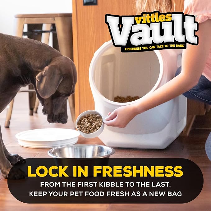 Gamma2 Vittles Vault Stackable Dog Food Storage Container with Sealing Lid, Up to 60 lbs Dry Pet Food Storage Container, USA-Made - [14.5" L x 19" H] | Made in USA, sealing lid keeps dry meals fresh and pests out, 14.5 x 19 inches, durable pantry bin, ...