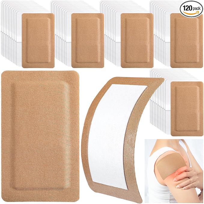 Geiserailie 120 Pcs Flexible Extra Large Adhesive Soft Bandages 5" x 3" Sterile Fabric Adhesive Bandages with Non Stick Pad, Latex Free for Care and Protect Wounds Bed Sores Burn Individually Wrapped