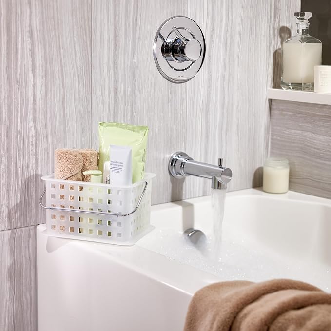 iDesign Small Shower Caddy, Clear Frost | With Handle, Portable, For Dorm or Bathroom