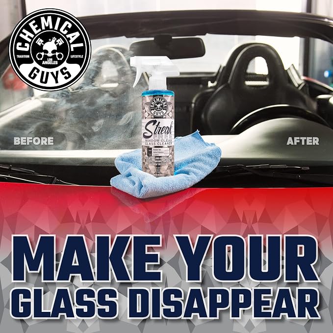 Chemical Guys, Streak-Free Glass & Window Cleaner for Tinted Windows, 16 oz | Ammonia-free and safe on tint, clears fingerprints, smoke film and road grime from glass, mirrors and screens