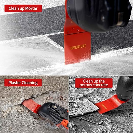 4 Pcs Diamond Oscillating Blades, Oscillating Multi Tool Diamond Saw Blades for Grout Removal, Flush Cut, Cleaning Mortar
