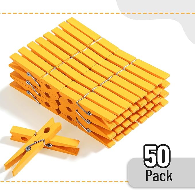 Mr. Pen- Large Wooden Clothes Pins, 2.9 Inch, 50 Pack, Natural Wood Clips for Crafts, Classroom Projects, Hanging Photos, Chip Bags, Decoration, Rust Resistant Spring
