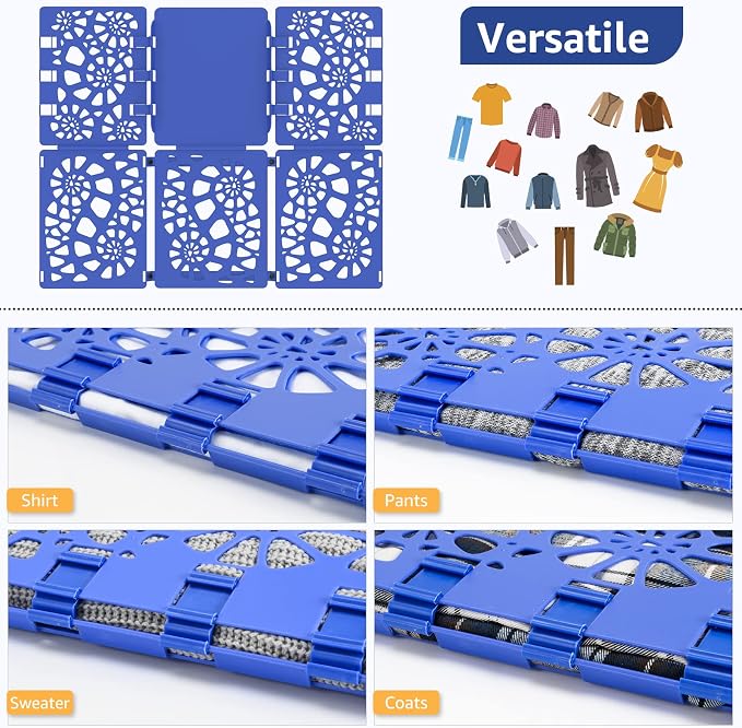 BoxLegend Shirt Folder V2 Shirt Folding Board Clothes Folder Neatly Blue | Quick & Easy Folds, Maximizes Storage Space, Built to Last, Travel-Friendly, Folds Almost Anything