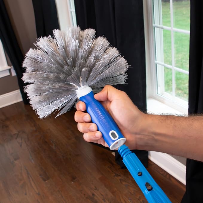 Unger Cobweb & Corner Duster – Dusters for Cleaning, Compatible with Telescopic Poles, Dusting Tools, Great for Ceilings, Moldings, HVAC & Floor Vents, and Corners, White/Black (Pack of 6)