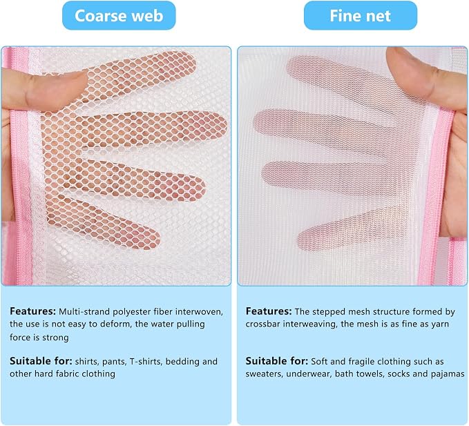 Upgraded Coarse Mesh Laundry Bag - Wash Delicate Lingerie, Garment & Shoe Storage, Travel Essentials - Durable & Breathable，4Pcs, MIAETFH