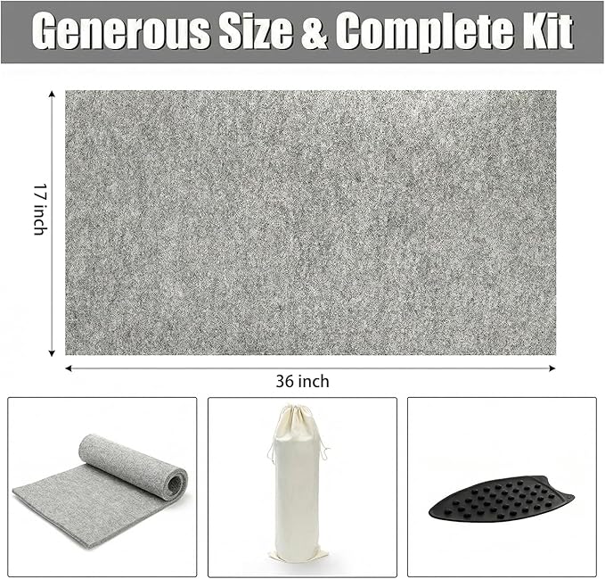 Nicunom Wool Pressing Mat, 17" X 36" Large Quilting Ironing Pad Natural Wool Ironing Mat for Quilters, Wool Felted Mat for Quilting, Sewing, Crafting