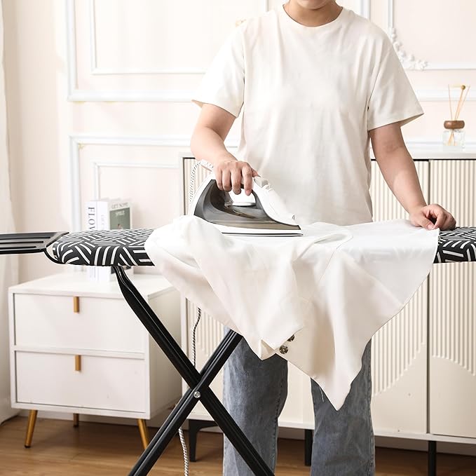 caius Ironing Board with Iron Rest, Ironing Area 43"x13" Heavy Duty, Easy to Fold