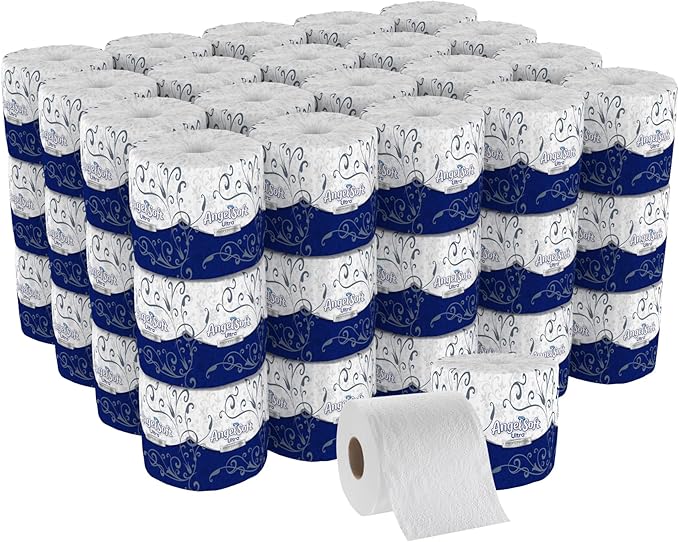 Georgia-Pacific Angel Soft Ultra Professional Series 2-Ply Embossed Toilet Paper by GP PRO (Georgia-Pacific), 16560, Paper, 60 Count (Pack of 1), White 24000 sheets per case