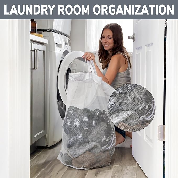 Goodpick 75L Rolling Laundry Basket with Wash Bag, Laundry Hamper for Dorm | Clothes Hamper with Removable Wash Bag for Laundry Room, Large Rolling Laundry Basket with Handles, Grey & White