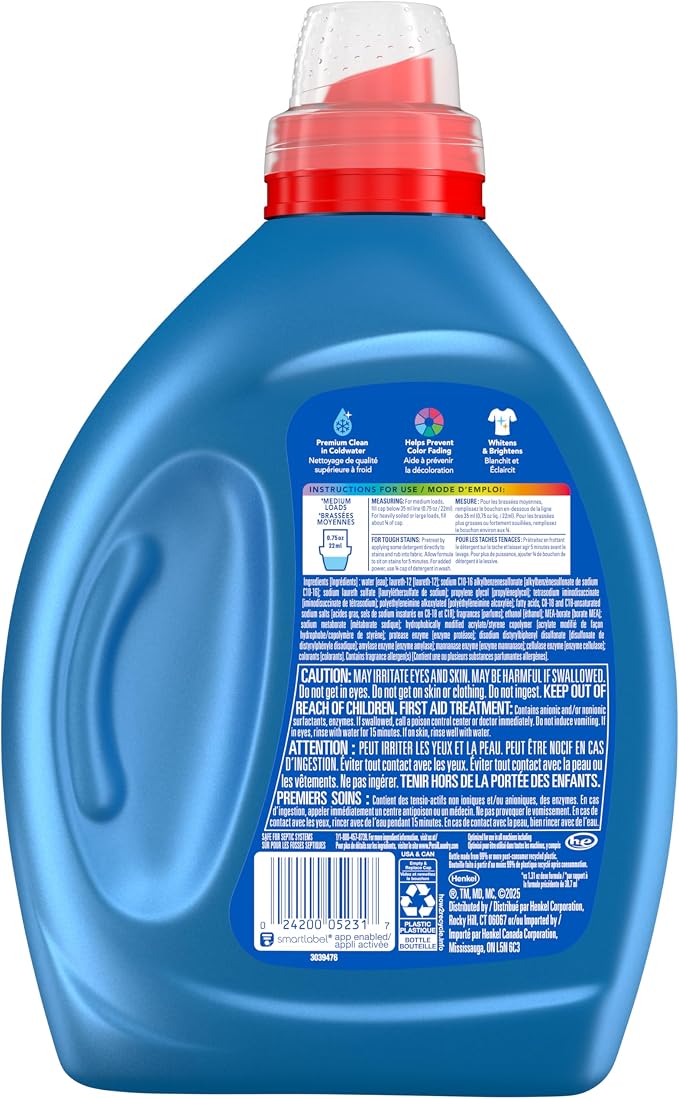 Persil Original Liquid Laundry Detergent, 66 Loads, 50 Fl Oz | Deep Clean & Care, Helps Protect Colors, Tackles Tough Stains, Ultra Concentrated Formula, HE Safe, All Water Temperatures