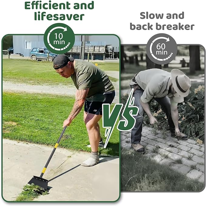 Ice Scraper, Snow Shovel, 2 Spades, 60" Detachable Garden Flat Shovel Scraper, Multifunctional Garden Cleaning Shovels,Heavy Duty Floor Scrapers for Weeding, Edging, Driveway Snow Ice Removal