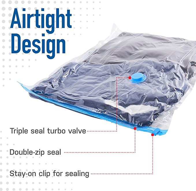 Spacesaver Jumbo Vacuum Storage Bags for Comforters, Blankets & Clothes – Vacuum Sealed Compression Bags with Hand Pump – Space Saver Storage Bags for Bedding, Moving, Travel & Organization (10 Pack)