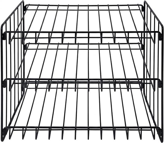 Kitchen Details 3 Tier Can Storage Organizer Rack in Black