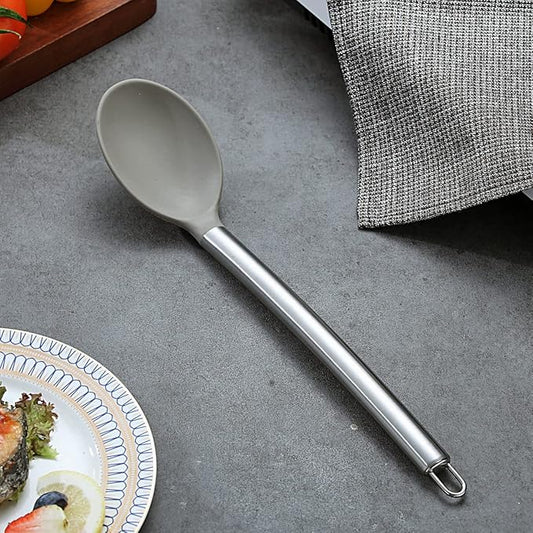 Berglander Cooking Spoon, Non-stick Silicone Solid Serving, Basting Spoon For Cooking, Kitchen Dishwasher Safe, Easy to Clean