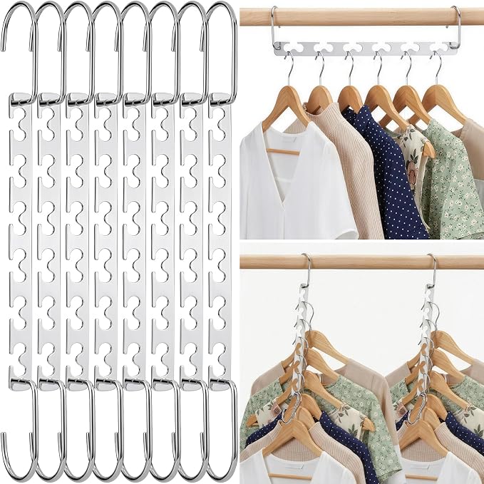 HOUSE DAY Space Saving Hangers for Clothes 20 Pack, Heavy Duty Hanger Organizer | 30 Lbs Capacity |, Metal Magic Hanger, Sturdy Multi Hangers, Closet Space Saver Closet Organizers and Storage