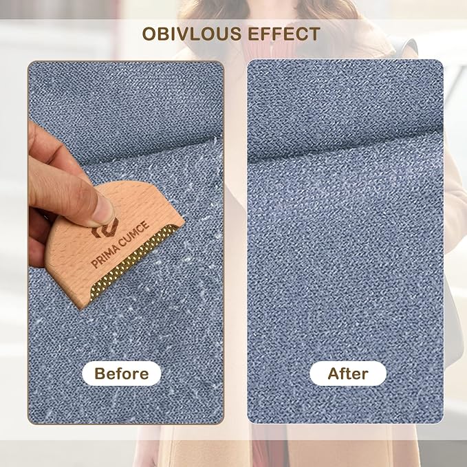 2 PCS Wooden Sweater Comb for De-Pilling Cashmere, Wool, Knitwear, Manual Lint Remover, Portable Depiller for Clothes, Fuzz, Bobbles, Pilling Shaver, Fabric Defuzzer, Sweater Care Tool