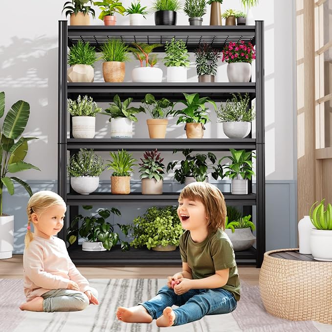 2-Pack Heavy Duty Garage Shelving for Large Storage & Garage Organization, 78"H x 46"W x 20"D 5-Tier Adjustable All Metal Wire Shelf for Tools, Storage Bins, Bulk Items, Warehouse & Workshop