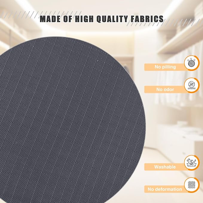 Hanging Closet Organizer 4-Shelf, Oxford Fabric Wardrobe Storage, Dark Grey | Easy-mount foldable design holds clothes, handbags, shoes & accessories; washable Oxford fabric, sturdy and space-saving.