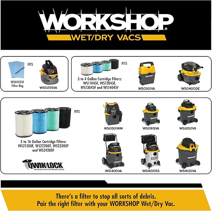 WORKSHOP Wet/Dry Vacs Shop Vacuum Accessories WS25030A Carpet and Hard Floor Nozzle Vac Attachment for Wet Dry Vacuum Cleaners, Fits Most 1-1/4-inch and 2-1/2-inch Extension Wands