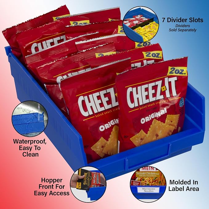 Akro-Mils 30150 Plastic Shelf Bins, Heavy Duty Storage Bins for Garage, Closet, and Drawer Organization, 12" x 8" x 4", Red, 12-Pack