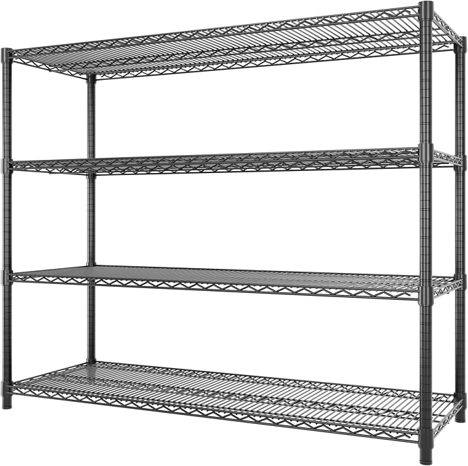 Garvee 4-Tier Wire Shelving 2560LBS Heavy Duty Storage Shelves Garage Rack |